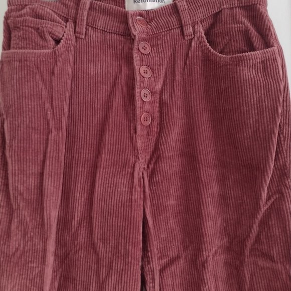 Reformation Winnie Corduroy Bootcut Leg Pant- Rust - 27 Petite - Picture 6 of 8